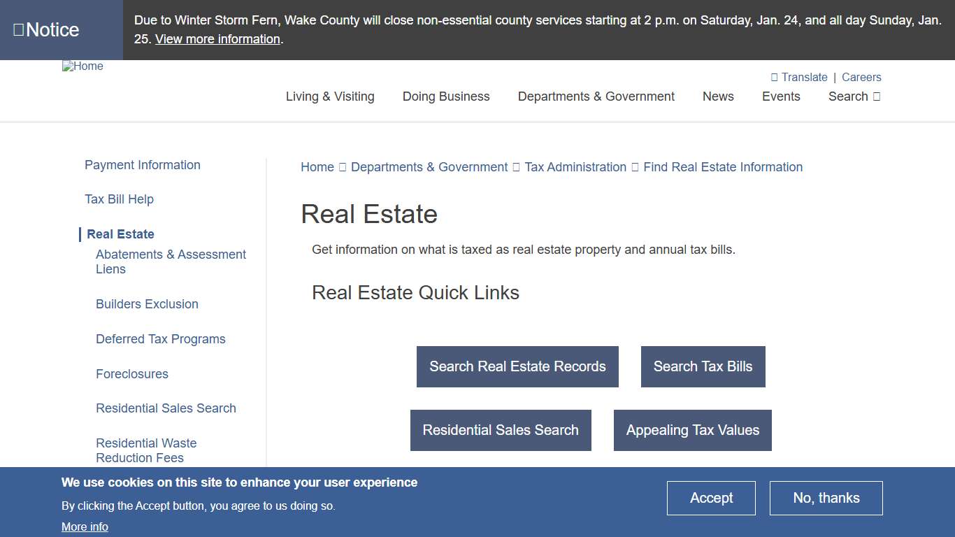 Real Estate Wake County Government