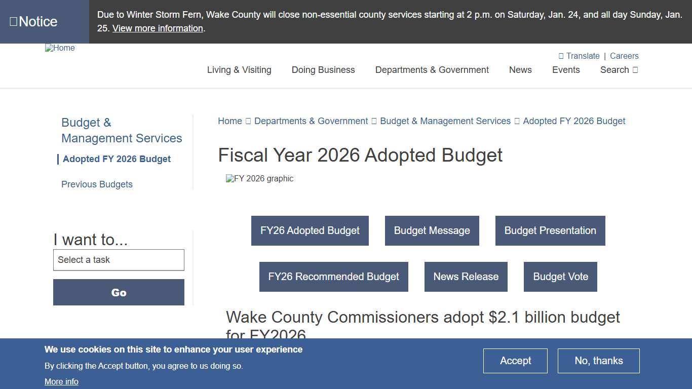 Fiscal Year 2026 Adopted Budget Wake County Government