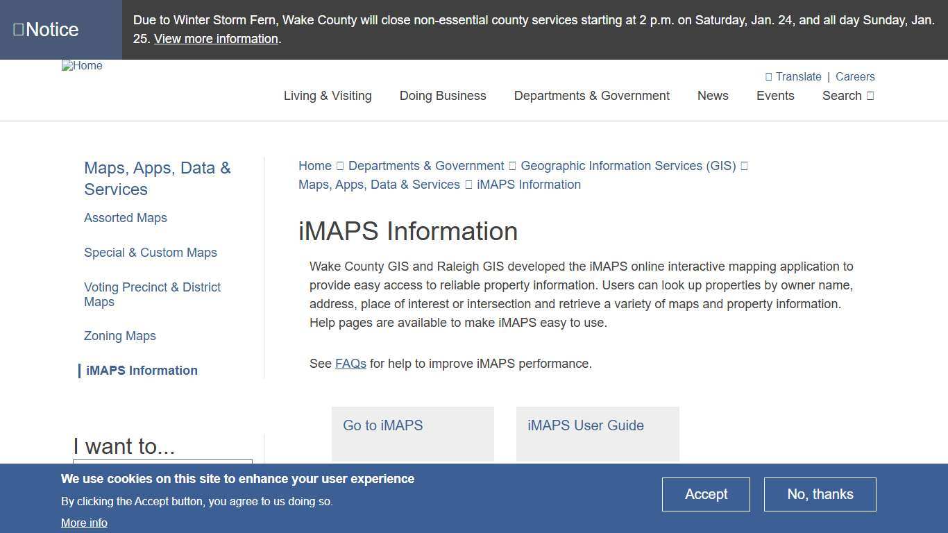 iMAPS Information Wake County Government
