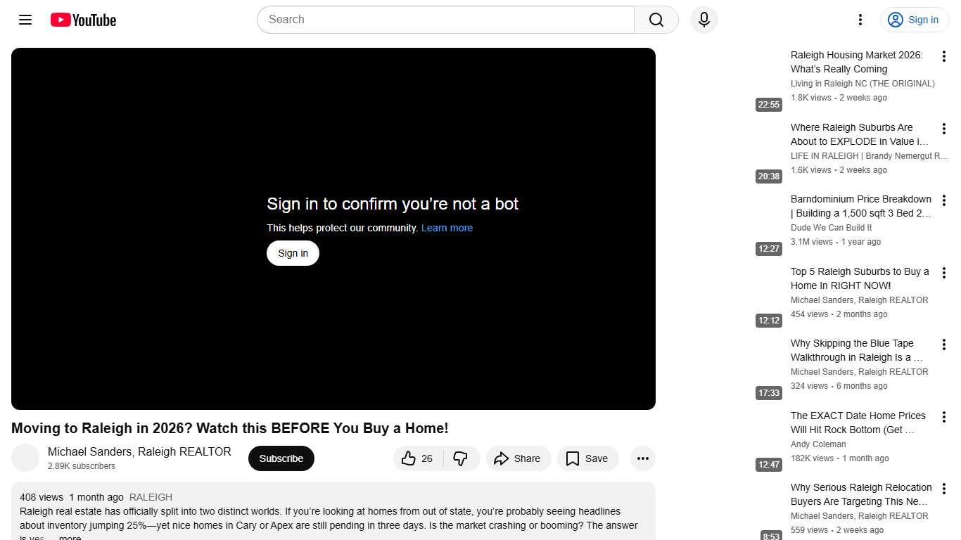 Moving to Raleigh in 2026? Watch this BEFORE You Buy a Home! - YouTube